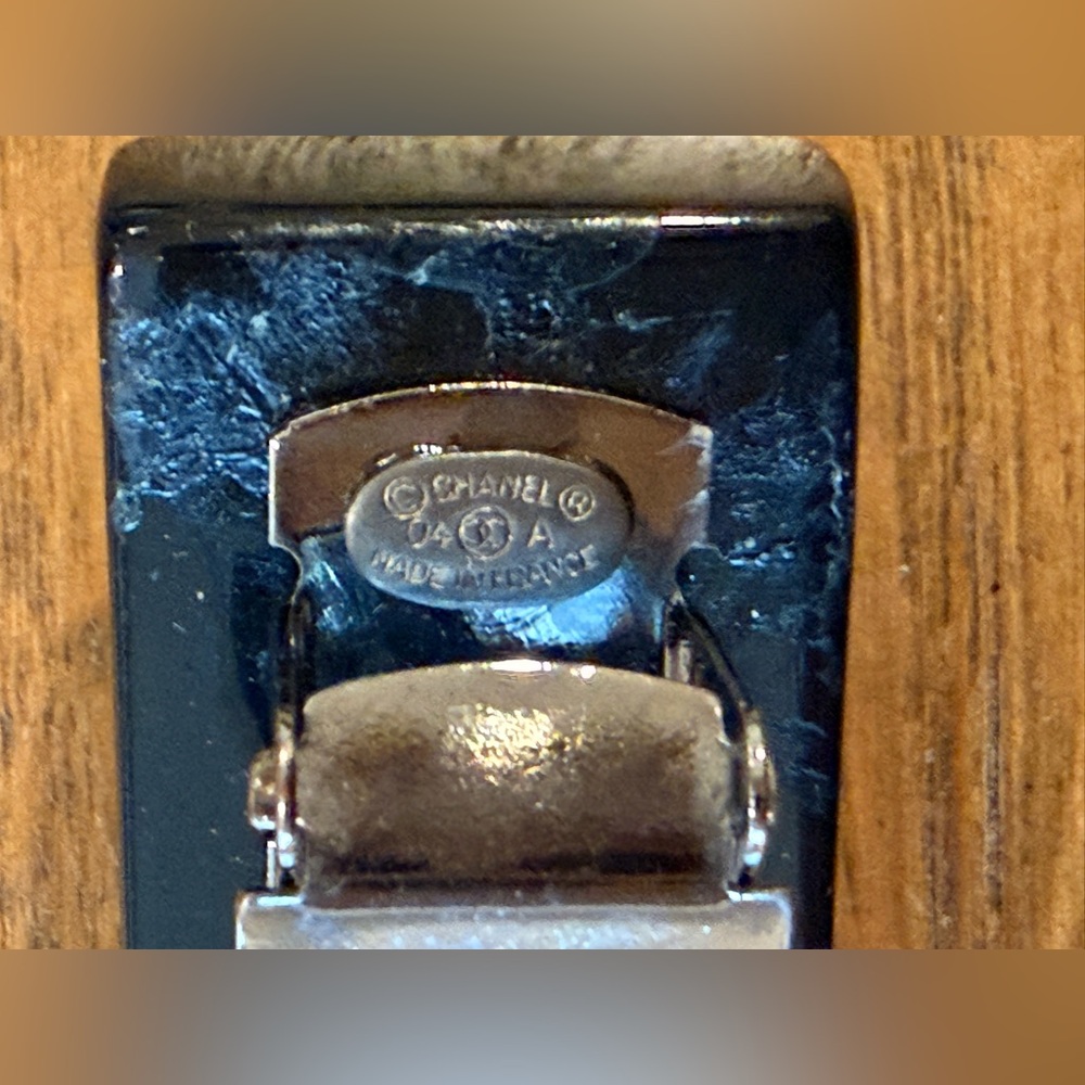Chanel Black Choco Bar barrette 04A - Picture 3 of 3